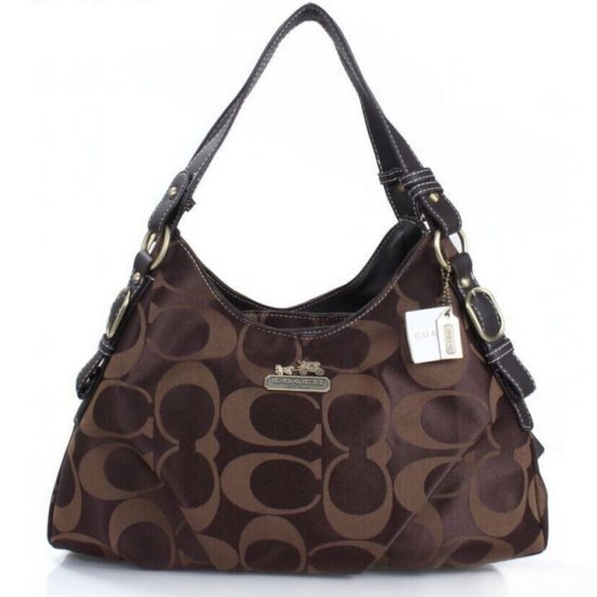 Coach Fashion Signature Medium Coffee Shoulder Bags ERG Coach Fashion Signature Medium Coffee Shoulder Bags ERG